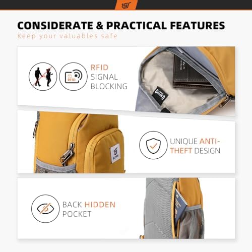 SKYSPER Anti-RFID Crossbody Sling Backpack for Women Men(Army Green) SKYSPER Travel Hiking Crossbody Bag for Women Men