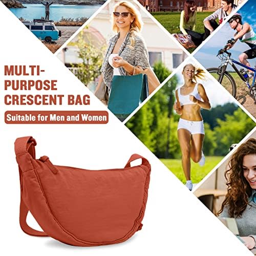 EVGLOW Nylon Crescent Crossbody Bag - Trendy Women's Travel Sling Bag EVGLOW Nylon Crescent Crossbody Bag - Small Men's