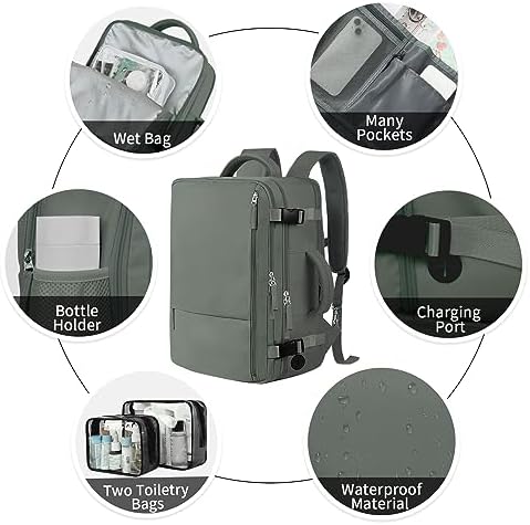 Hanples TSA Flight Approved Large Travel Backpack for Women and Men | Hanples Waterproof Anti-Theft Large Carry On Back