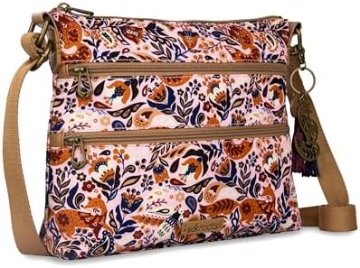Sakroots Eco Twill Crossbody Purse for Everyday Use and Travel - Zipper Closure & Adjustable Strap