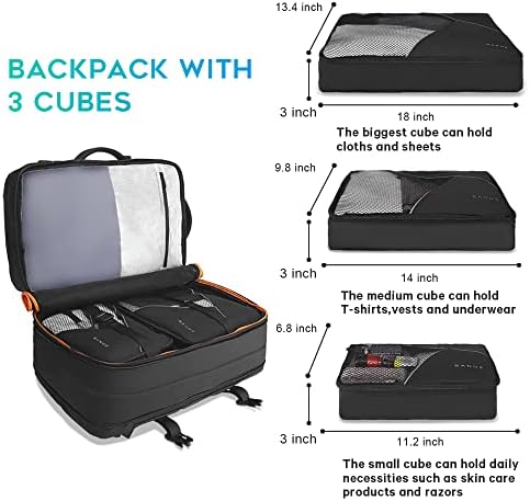 BANGE Expandable 35L Weekender Backpack for Men and Women | Waterproof 17.3inch Laptop Weekender Backpack for Men and W