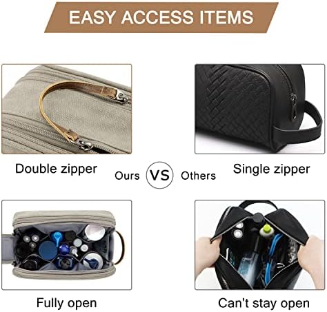 Men's Water-resistant Toiletry Bag - BAGSMART Dopp Kit Canvas Travel Organizer - Black - Large - Image 62