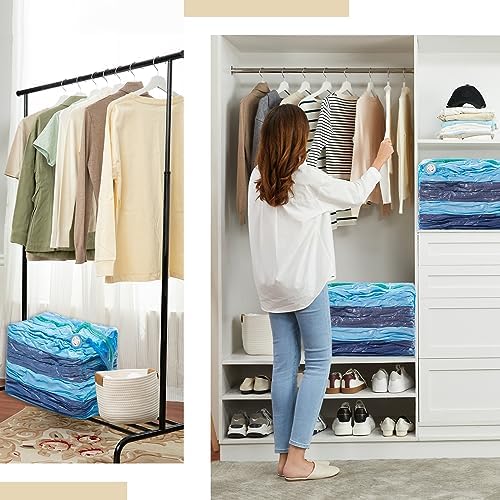 TAILI Jumbo Cube Vacuum Storage Bags 4 Pack, Extra Large (31x40x15 Inch) for Clothing and Bedding, Space Saving Closet O