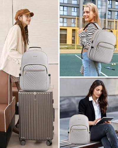 Laptop Backpack Purse for Women Work Travel Black OEKO-TEX STANDARD 100 Laptop Backpack Purse for Women College Black Qu