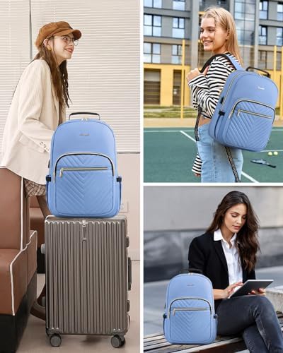 Laptop Backpack Purse for Women Work Travel Black OEKO-TEX STANDARD 100 Laptop Backpack Purse for Women College Black Qu