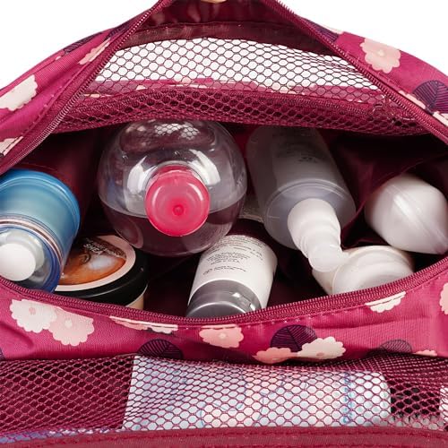 Narwey Beige Small Hanging Travel Toiletry Bag for Women Travel Bag Specifications: Makeup Bag Organizer, Cosmetics Bag - Image 45