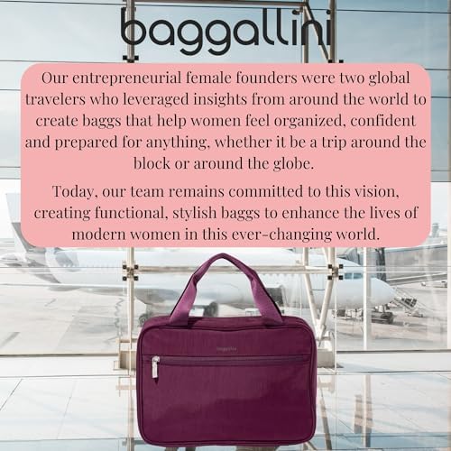 Baggallini Unisex Large Hanging Travel Toiletry Kit - Lightweight 8x11 Inch Makeup Bag for Everyone Travel