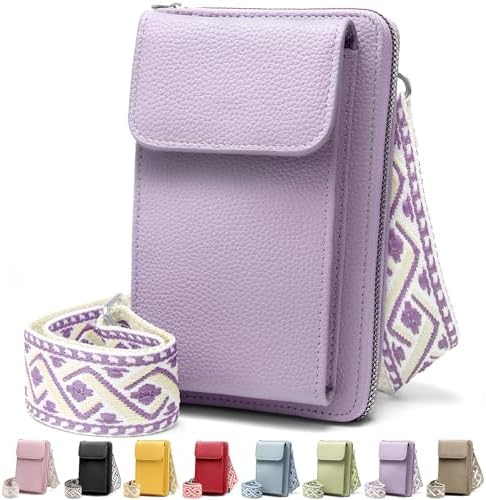 Women's Small PU Leather Crossbody Bag for Phone, 7 Inches | DBPBToU Women's PU Leather Crossbody Phone Purse, 7 Inches