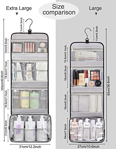 Relavel Travel Toiletry Bag for Men, Large Capacity Travel Kit, Hanging Toiletry Bag for Women