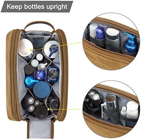 Men's Water-resistant Toiletry Bag - BAGSMART Dopp Kit Canvas Travel Organizer - Black - Large - Image 57