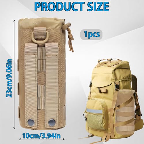 Diyxisk Porte Gourde Sac à Dos Réglable, Tactique, Nylon 1000d Pochette pour Bouteille D'eau, Randonnée en Plein Air, Ca