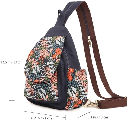 SILKAREA Embroidered Boho Small Sling Bag for Women Travel (Blue) SILKAREA Embroidered Boho Small Sling Bag for Women Ch