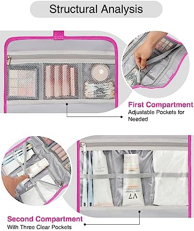 Relavel Travel Toiletry Bag for Men, Large Capacity Travel Kit, Hanging Toiletry Bag for Women