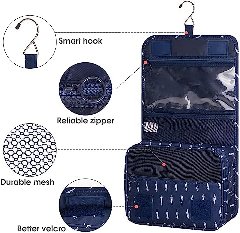 Narwey Beige Small Hanging Travel Toiletry Bag for Women Travel Bag Specifications: Makeup Bag Organizer, Cosmetics Bag - Image 39