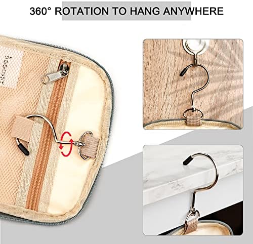 Water-resistant Travel Hanging Toiletry Bag for Women and Men, 6 Organizer Compartments, Holds Full Size Bottles, Black