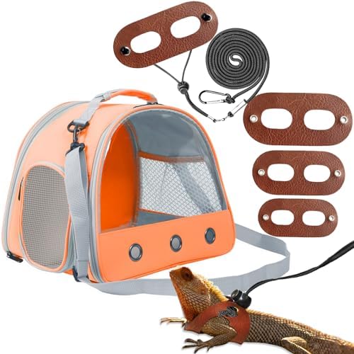 Bearded Dragon Travel Backpack with Harness and Leash Set Airline Approved Bearded Dragon Lizard Backpack Travel Carrier
