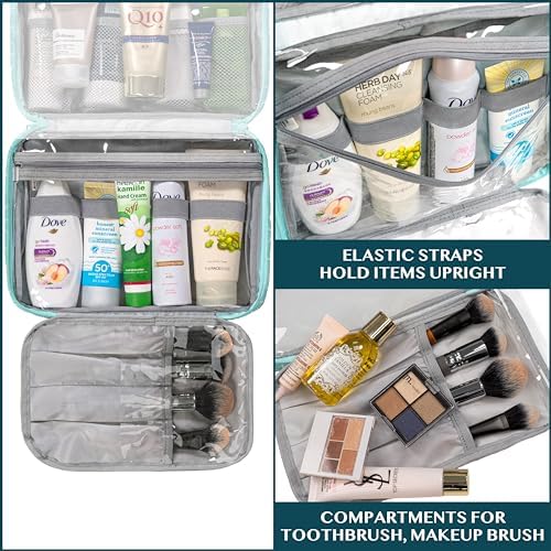 PAVILIA Water Resistant Makeup Bag Toiletries Women Men Travel Bag PAVILIA Foldable Cosmetic Organizer Travel Bag Large