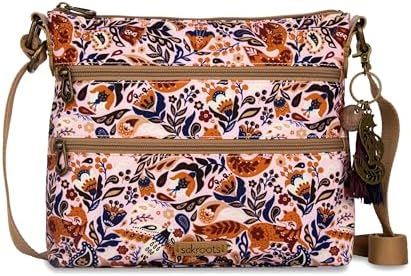 Sakroots Eco Twill Crossbody Purse for Everyday Use and Travel - Zipper Closure & Adjustable Strap