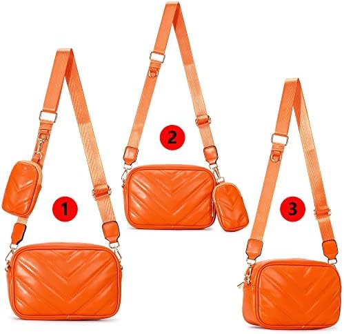 Herald Chevron Quilted Small Crossbody Bag for Women - Camera Side Shoulder Bag, 2 Sizes, Coin Purse Included Herald Che