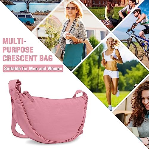 EVGLOW Nylon Crescent Crossbody Bag - Trendy Women's Travel Sling Bag EVGLOW Nylon Crescent Crossbody Bag - Small Men's
