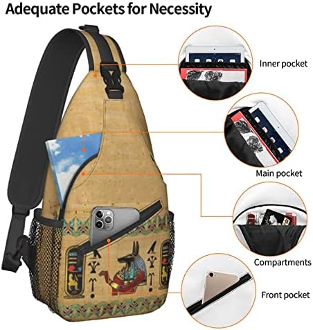 ASYG Egyptian Sling Bag Casual Backpack Crossbody Daypack Casual Use Men Women Multifunctional Style