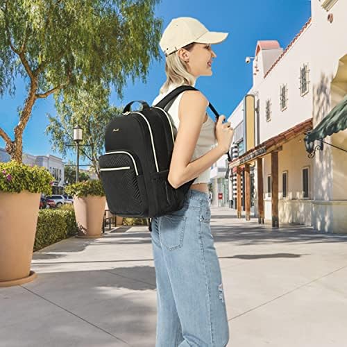 Laptop Backpack Purse for Women Work Travel Black OEKO-TEX STANDARD 100 Laptop Backpack Purse for Women College Black Qu
