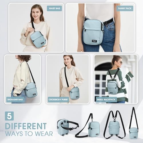 KALIDI Multi Position Crossbody Sling Bag for Women Men with Adjustable Strap