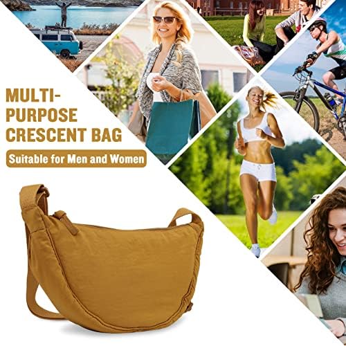 EVGLOW Nylon Crescent Crossbody Bag - Trendy Women's Travel Sling Bag EVGLOW Nylon Crescent Crossbody Bag - Small Men's