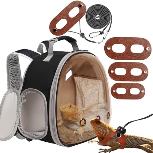Bearded Dragon Travel Backpack with Harness and Leash Set Airline Approved Bearded Dragon Lizard Backpack Travel Carrier