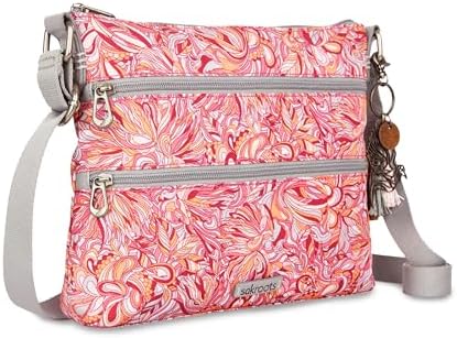 Sakroots Eco Twill Crossbody Purse for Everyday Use and Travel - Zipper Closure & Adjustable Strap