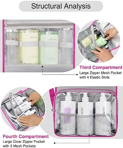 Relavel Travel Toiletry Bag for Men, Large Capacity Travel Kit, Hanging Toiletry Bag for Women