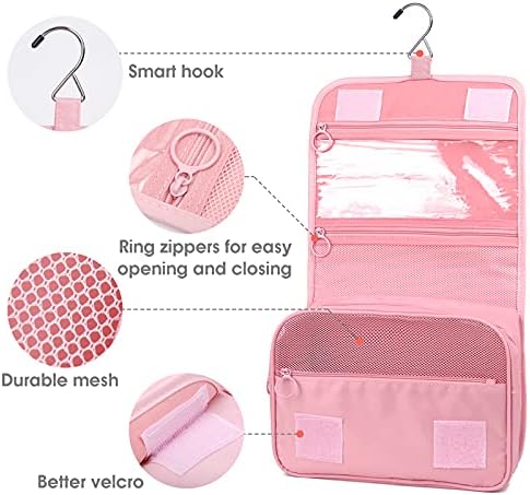 Narwey Beige Small Hanging Travel Toiletry Bag for Women Travel Bag Specifications: Makeup Bag Organizer, Cosmetics Bag - Image 32