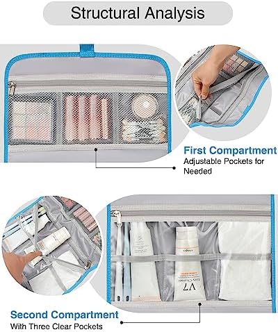 Relavel Travel Toiletry Bag for Men, Large Capacity Travel Kit, Hanging Toiletry Bag for Women