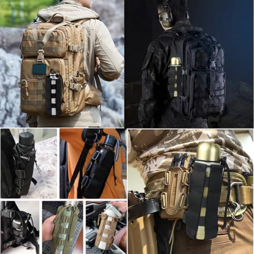 WUSJCOF Porte-Gourde Molle Accessoire Sac à Dos pour Randonnée et Camping Système Tactique Largeur Ajustable 7-15 cm