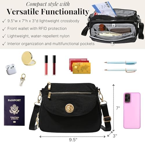 Baggallini Calais Crossbody Bags for Women Lightweight Water-Resistant Travel Purse Baggallini Calais Crossbody Bags for