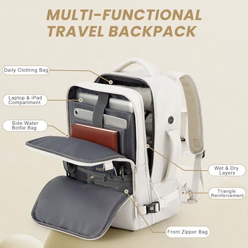 Women's Flight Approved Travel Backpack with USB Charging, Lightweight & Waterproof, Ideal for College, Work and Travel