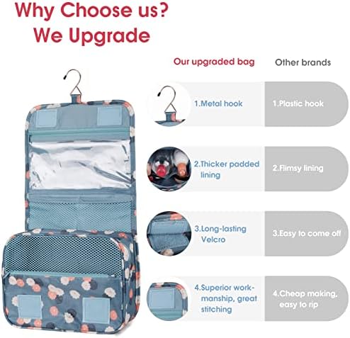 Narwey Beige Small Hanging Travel Toiletry Bag for Women Travel Bag Specifications: Makeup Bag Organizer, Cosmetics Bag - Image 19