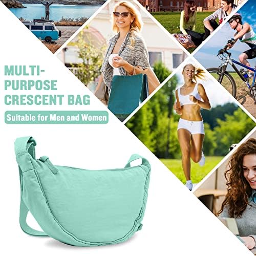 EVGLOW Nylon Crescent Crossbody Bag - Trendy Women's Travel Sling Bag EVGLOW Nylon Crescent Crossbody Bag - Small Men's