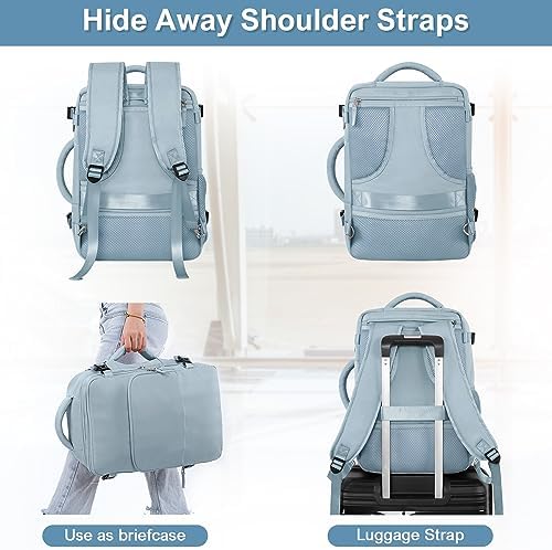 Women's Flight Approved Travel Backpack with USB Charging, Lightweight & Waterproof, Ideal for College, Work and Travel