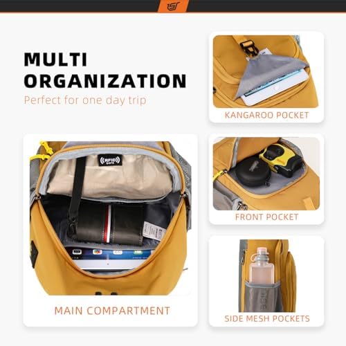 SKYSPER Anti-RFID Crossbody Sling Backpack for Women Men(Army Green) SKYSPER Travel Hiking Crossbody Bag for Women Men