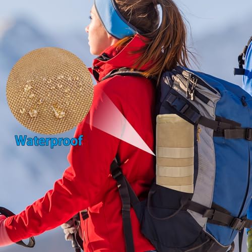 Diyxisk Porte Gourde Sac à Dos Réglable, Tactique, Nylon 1000d Pochette pour Bouteille D'eau, Randonnée en Plein Air, Ca