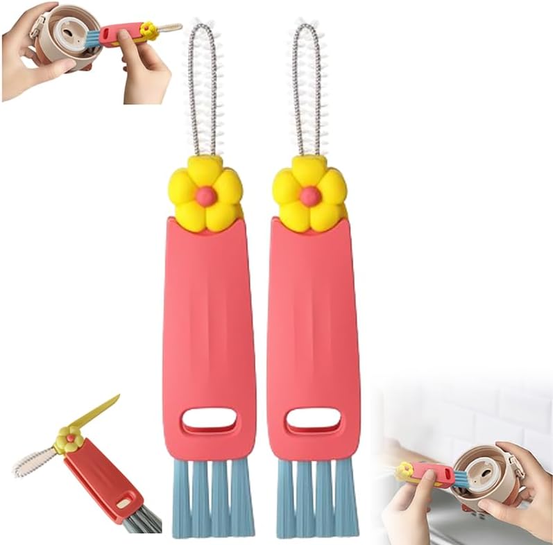 3 in 1 Lid Cleaning Brushes - Multifunctional Insulation Bottle Cleaning Tools for Home Kitchen Cup Cleaning | 2025 Mul