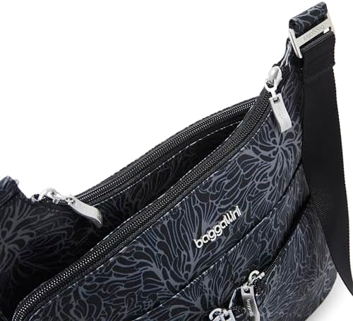 Baggallini Cross Over Crossbody Women Lightweight Water-Resistant Nylon Organized Travel Bag Purse