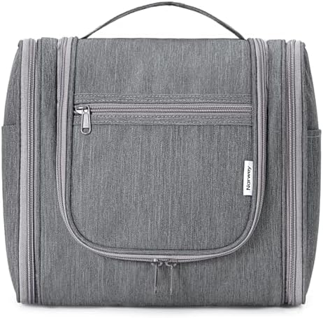 Narwey Large Blue Leaf Hanging Toiletry Bag for Women Travel and Men Cosmetics Organizers