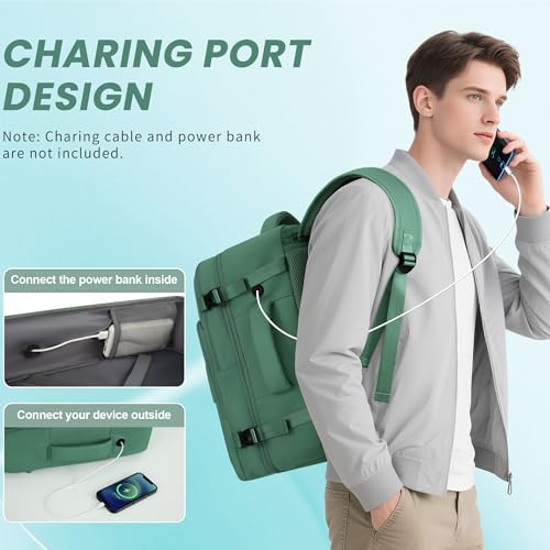 Women's Flight Approved Travel Backpack with USB Charging, Lightweight & Waterproof, Ideal for College, Work and Travel