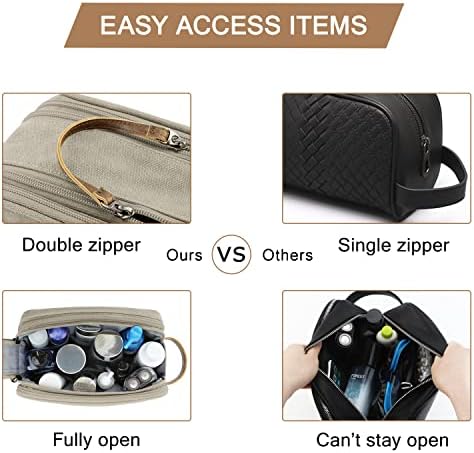 Men's Water-resistant Toiletry Bag - BAGSMART Dopp Kit Canvas Travel Organizer - Black - Large - Image 11