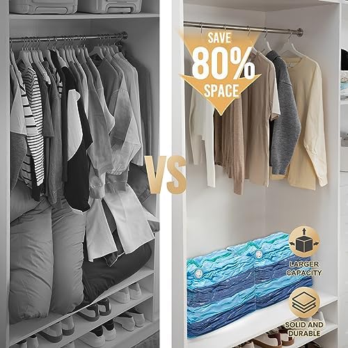 TAILI Jumbo Cube Vacuum Storage Bags 4 Pack, Extra Large (31x40x15 Inch) for Clothing and Bedding, Space Saving Closet O