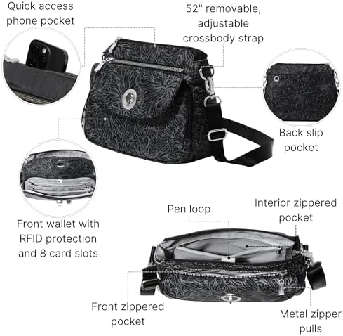 Baggallini Calais Crossbody Bags for Women Lightweight Water-Resistant Travel Purse | Baggallini Calais Crossbody Bags