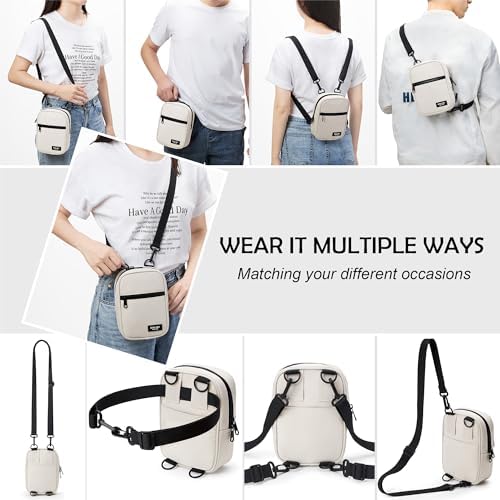 KALIDI Multi Position Crossbody Sling Bag for Women Men with Adjustable Strap