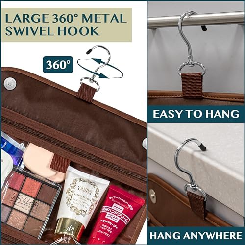 PAVILIA Water Resistant Makeup Bag Toiletries Women Men Travel Bag PAVILIA Foldable Cosmetic Organizer Travel Bag Large